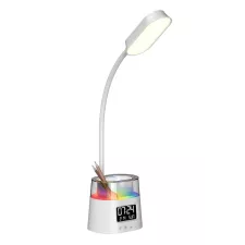 obrázek produktu IMMAX LED stolní lampička FRESHMAN s RGB podsvícením/ 10W/ 350lm/ 5V/2A/ držák na tužky/ bílá
