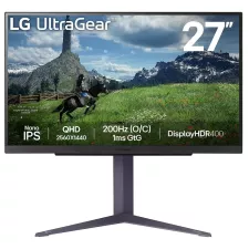 obrázek produktu LG monitor 27GS85Q-B  IPS 27"/ 2560x1440 / 180Hz/ 400cdm / 1ms/ 1000:1/DP/HDMI/PIVOT černý