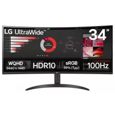 obrázek produktu LG monitor 34WR50QK-B VA 34" QHD zakřivený / 3440x1440 /21:9/ 300 cd/m2/ 5ms (GtG)/ HDMI /DP/on screen control /HDR 10