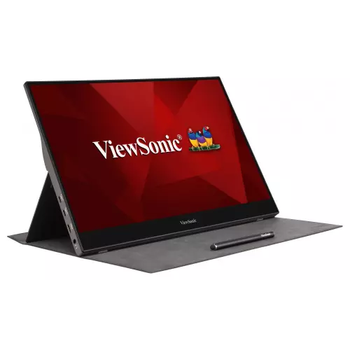 obrázek produktu ViewSonic TD1655 - přenosný/ 15,6\" Touch/ IPS/ 16:9/ 1920x1080/ 6,5ms/ 250cd/m2/ miniHDMI/ 2xUSB-C/ integ. stojan/ repro