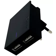 obrázek produktu Nabíječka cestovní SWISSTEN 2x USB, IC, 3A, + USB-C kabel, černá