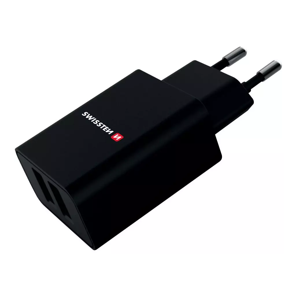Obrázek produktu Swissten Síťový Adaptér Smart Ic 2X Usb 2,1A Power + Datový Kabel Usb / Micro Usb 1,2 M Černý