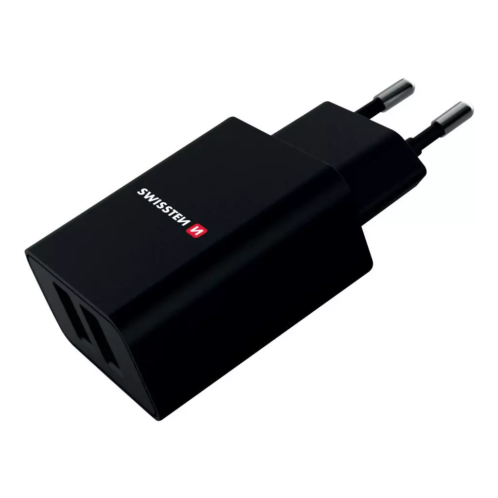 Obrázek produktu Swissten Síťový Adaptér Smart Ic 2X Usb 2,1A Power + Datový Kabel Usb / Type C 1,2 M Černý