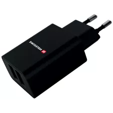obrázek produktu Nabíječka cestovní SWISSTEN 2x USB, IC, 2.1A + Lighthing kabel, černá