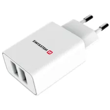 obrázek produktu SWISSTEN SÍŤOVÝ ADAPTÉR SMART IC 2x USB 2,1A POWER + DATOVÝ KABEL USB / LIGHTNING 1,2 M BÍLÝ