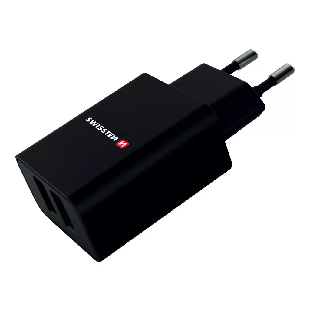 Obrázek produktu Swissten Síťový Adaptér Smart Ic 2X Usb 2,1A Power + Datový Kabel Usb / Lightning Mfi 1,2 M Černý