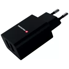 obrázek produktu Nabíječka cestovní SWISSTEN 2x USB, IC, 2.1A + Lighthing MFI kabel, černá