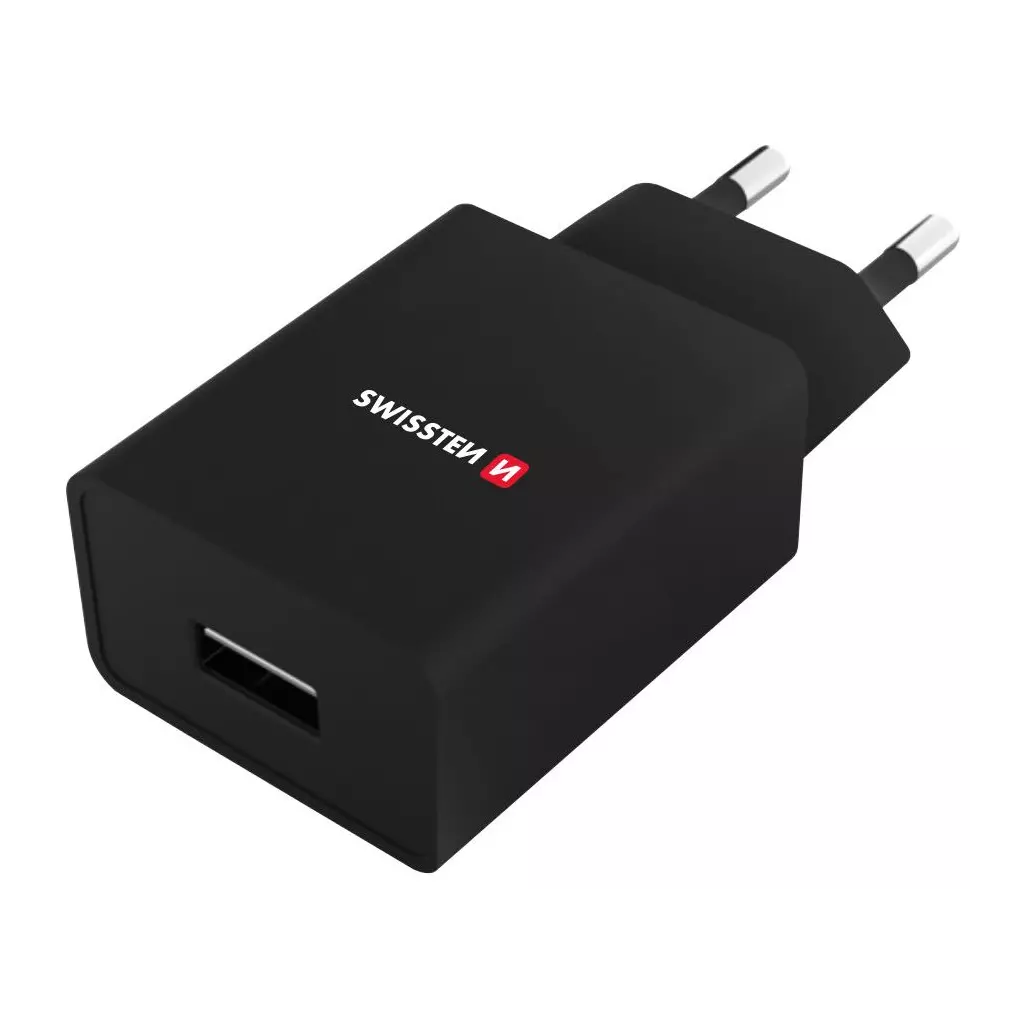 Obrázek produktu Swissten Síťový Adaptér Smart Ic 1X Usb 1A Power + Datový Kabel Usb / Type C 1,2 M Černý