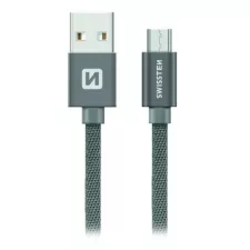 obrázek produktu SWISSTEN kabel USB microUSB textilní 1,2m 3A ŠEDÁ