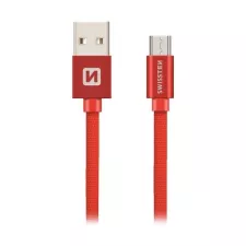 obrázek produktu SWISSTEN kabel USB microUSB textilní 1,2m 3A červe