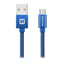 obrázek produktu DATOVÝ KABEL SWISSTEN TEXTILE USB / MICRO USB 1,2 M MODRÝ