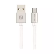 obrázek produktu SWISSTEN kabel USB microUSB textilní 2m 3A stříbrn