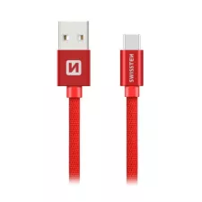 obrázek produktu Data kabel SWISSTEN Textile USB-C 1,2 m, červená