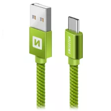 obrázek produktu DATOVÝ KABEL SWISSTEN TEXTILE USB / USB-C 1,2 M ZELENÝ
