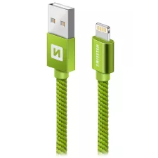 obrázek produktu DATOVÝ KABEL SWISSTEN TEXTILE USB / LIGHTNING 1,2 M ZELENÝ