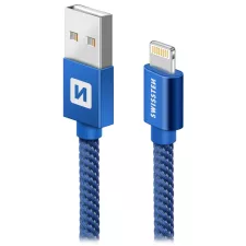 obrázek produktu DATOVÝ KABEL SWISSTEN TEXTILE USB / LIGHTNING 2,0 M MODRÝ