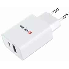 obrázek produktu Swissten Síťový Adaptér GaN 1x USB-C + 1x USB 30W PD Bilý