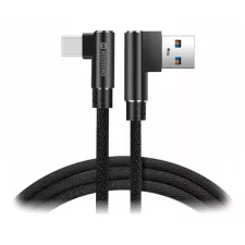 obrázek produktu Swissten textilní datový kabel Arcade USB / USB-C 1,2 M /L konektory/ Černý