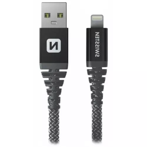 obrázek produktu Swissten datový kabelkevlar usb / lightning 1,5 m antracit