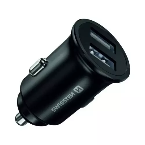 obrázek produktu Swissten cl adaptér 2x usb 4,8a metal černý