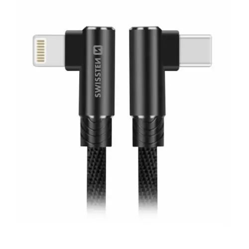 obrázek produktu Swissten textilní datový kabel arcade usb-c / lightning 1,2 m černý