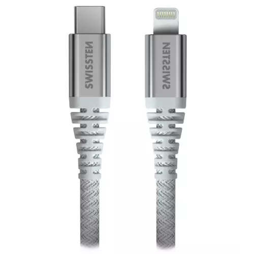 obrázek produktu Swissten datový kabel kevlar usb-c / lightning 1,5 m bílý