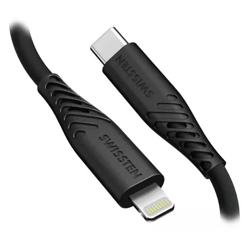 obrázek produktu Swissten datový kabel soft silicone usb-c / lightning 0,4 m černý