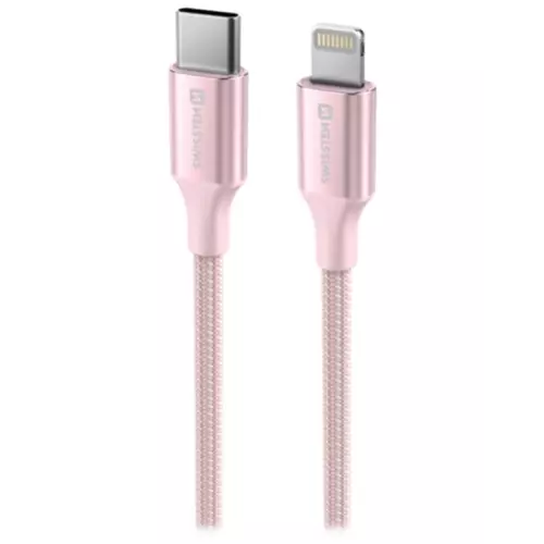 obrázek produktu Swissten datový kabeltextile ii usb-c / lightning 1,5 m růžový