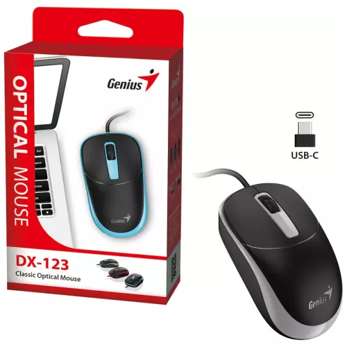obrázek produktu GENIUS DX-123 Galaxy Grey/ drátová/ 1200 dpi/ USB-C/ černošedá