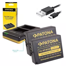 obrázek produktu PATONA nabíječka Foto Dual Quick Fuji NP-W126 + 2x baterie 1020mAh USB