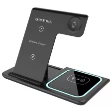 obrázek produktu PATONA bezdrátová nabíječka 3v1, pro Iphone, Apple Watch a sluchátka Airpods, vstup 9V/2A, 5V/3A