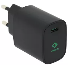 obrázek produktu PATONA nabíječka/ USB-C/ vstup /100-240V/ výstup 5V/3.0A, 9V/2.22A, 12V/1.67A/ 20W Power delivery/ černá