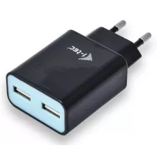 obrázek produktu i-tec univerzální USB nabíječka/ 2x USB/ 110V-240V/ 2400mAh/ černá