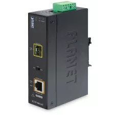 obrázek produktu Planet IGTP-805AT Průmyslový konvertor 1x1Gb RJ45 / 1xSFP, PoE 802.3at, -40až75st, IP30, EFT+ESD, 12-48VDC, fanless