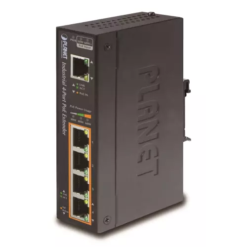 obrázek produktu Planet průmyslový PoE/LAN extender, 1xPoE-in, 4xPoE-out 60W, 802.3bt/at/af, Gigabit, IP67, ESD+EFT, -40~75°C