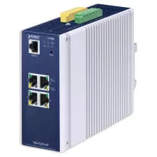 obrázek produktu Planet TSN-5225-4T průmyslový L2+ Managed TSN switch, 4x1Gb, 1x RJ45-to-RS232, dual 9-48VDC, -40~75°C, IP30