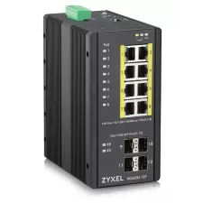 obrázek produktu Zyxel RGS200-12P, 12 Port managed PoE Switch, 240 Watt PoE, DIN Rail, IP30, 12-58V DC
