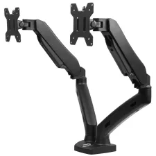 obrázek produktu AROZZI ALZARE DUO/ stolní držák pro 2 monitory/ plynový píst/ ocel, hliník/ černý