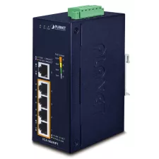 obrázek produktu Planet Průmyslový PoE switch, 5x1Gb, 4x PoE 802.3at 36/120W, -40až75°C, dual 12-56VDC, IP40, fanless