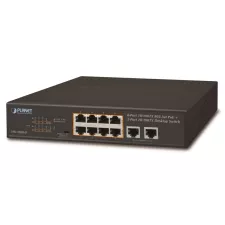 obrázek produktu Planet FSD-1008HP PoE switch 10x 100Mb, 8xPoE 802.3at 30W/120W, VLAN, extend mód 10Mb/s do 250m, fanless