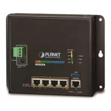 obrázek produktu Planet WGR-500-4P, průmyslový PoE router, 1xWAN 1Gbps, 4xLan 1Gbps, PoE 802.3at do 120W, DIN, dual 48-56VDC, -10 až 60°C