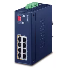 obrázek produktu PLANET IP30 Industrial 4-port Gigabit Ethernet (10/100/1000) Podpora napájení po Ethernetu (PoE) Modrá