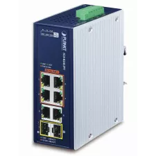 obrázek produktu PLANET IP30 Industrial 4-Port Nespravované Gigabit Ethernet (10/100/1000) Podpora napájení po Ethernetu (PoE) Modrá, Bílá