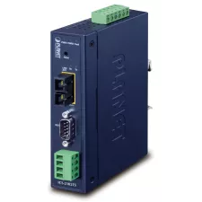obrázek produktu Planet průmyslový konvertor RS-232/422/485 na IP, 1x COM, 1x 100Base-FX SC SM 30km, 9-48VDC, 24VAC, -40~+75°C, IP30