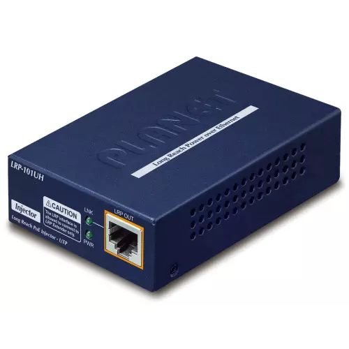 obrázek produktu Planet LRP-101UH, UTP PoE extender, master, 10/100Base-TX, PoE 802.3at-30W, EFT+ESD, dosah 500m, -20 až 70°C