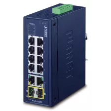 obrázek produktu PLANET Industrial 8-Port 10/100TX + Nespravované Fast Ethernet (10/100) Modrá