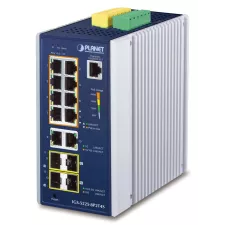 obrázek produktu PLANET IP30 Industrial L2+/L4 8-Port Řízený L2+ Gigabit Ethernet (10/100/1000) Hliník, Modrá