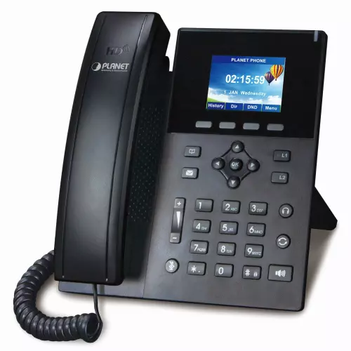 obrázek produktu Planet VIP-1260PTVoIP telefon, HD audio G.722/Opus, barevný LCD, Auto Provision, Dual GbE LAN, PoE, CZ menu