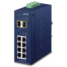 obrázek produktu PLANET IP30 Industrial L2/L4 8-Port Řízený L2/L4 Gigabit Ethernet (10/100/1000) Modrá