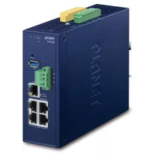 obrázek produktu Planet IVR-300 Enterprise router/FW VPN/VLAN/QoS/HA/AP kontroler, 2xWAN(SD-WAN), 3xLAN, IP30, -40/75st, 9-54VDC